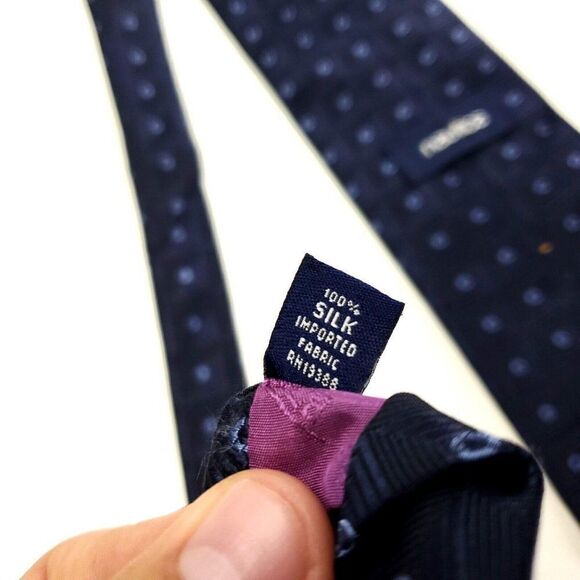 Nautica Blue Woven Geometric Wide Silk Tie - Picture 5 of 7